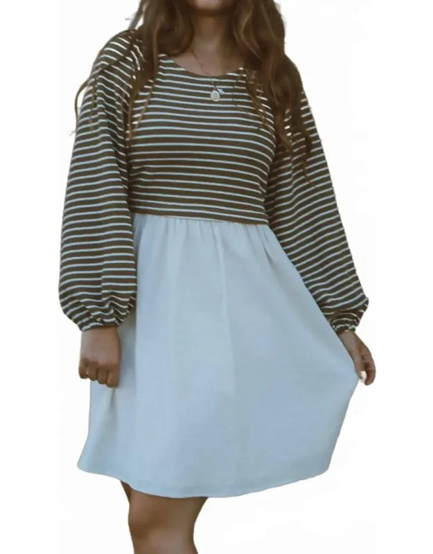 Class In Session Striped Contrast Mini Dress