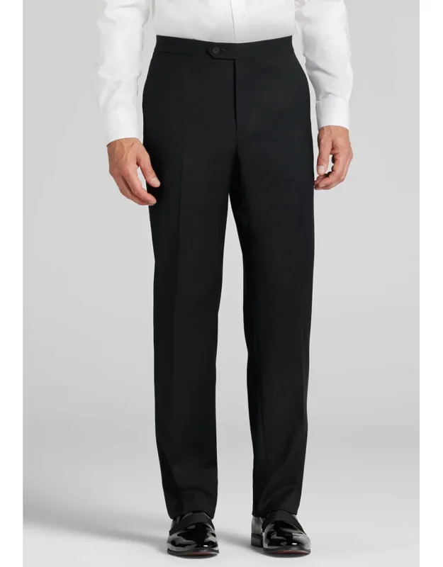 Traveler Coolmotion Tailored Fit Textured Wool Blend Tuxedo Pants