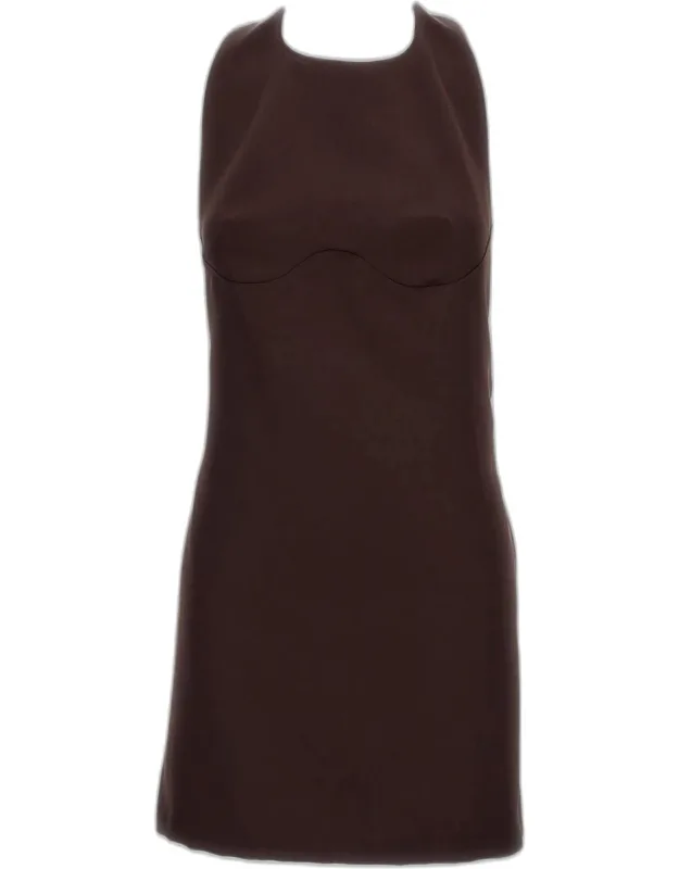 Short Dress With Halter Neckline And Open Back