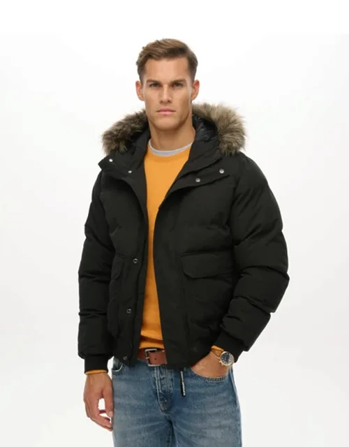 Everest Hooded Puffer Bomber Jacket