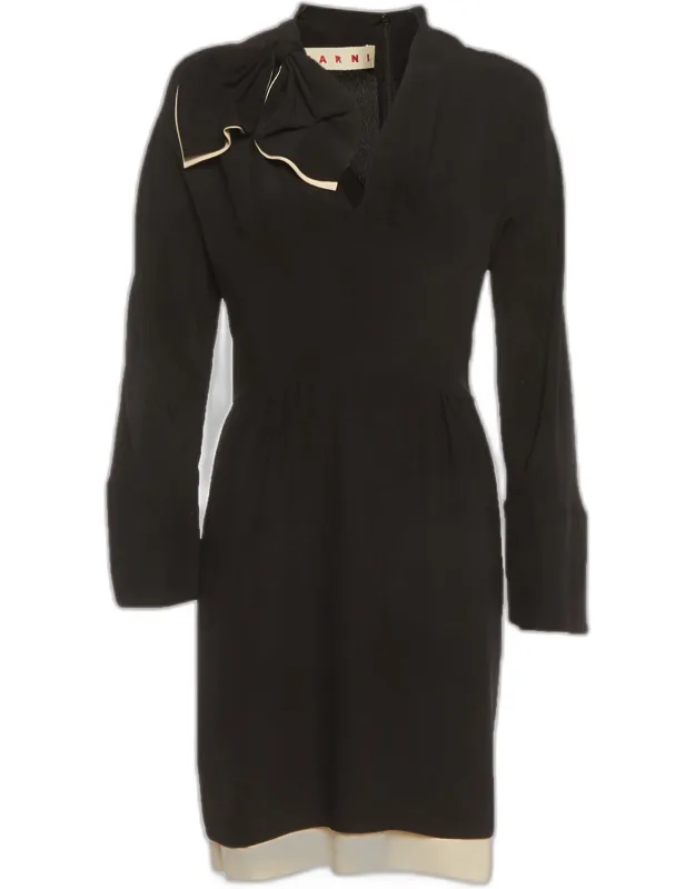 Silk Bow Detail Short Dress