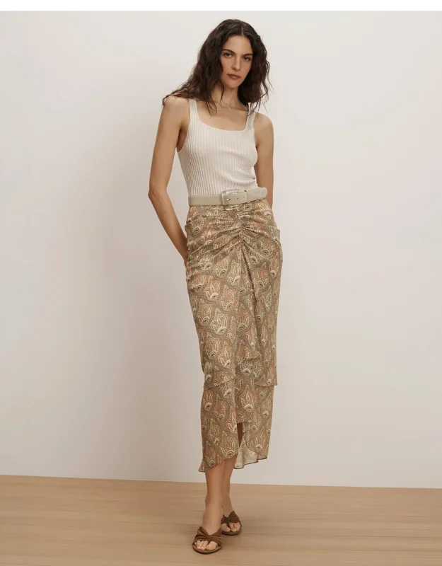 Silk Midi Skirt