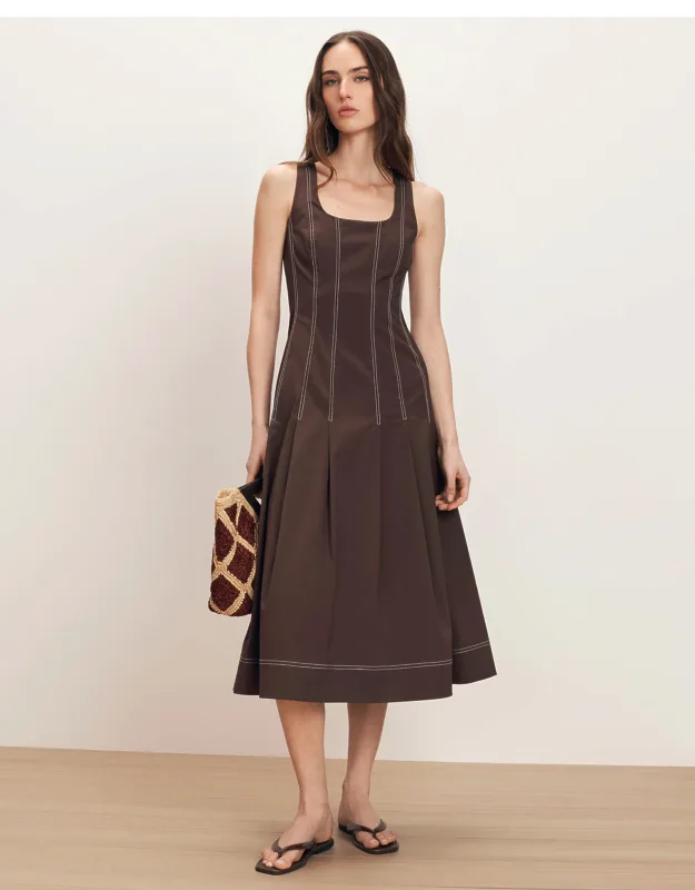 Jolie Cotton Poplin Midi Dress