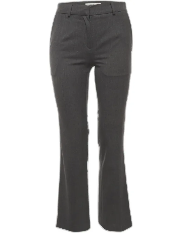 Wool Blend Straight Fit Trousers