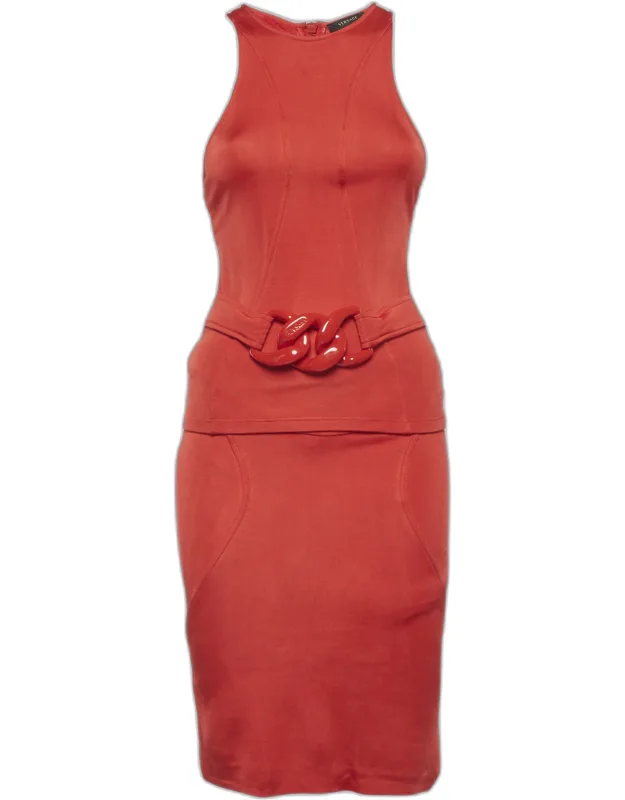 Jersey Knit Zip Up Tank Top And Skirt Set