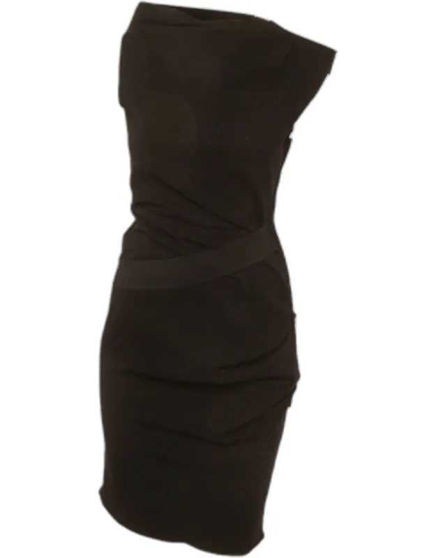 Wool Blend Draped Mini Dress