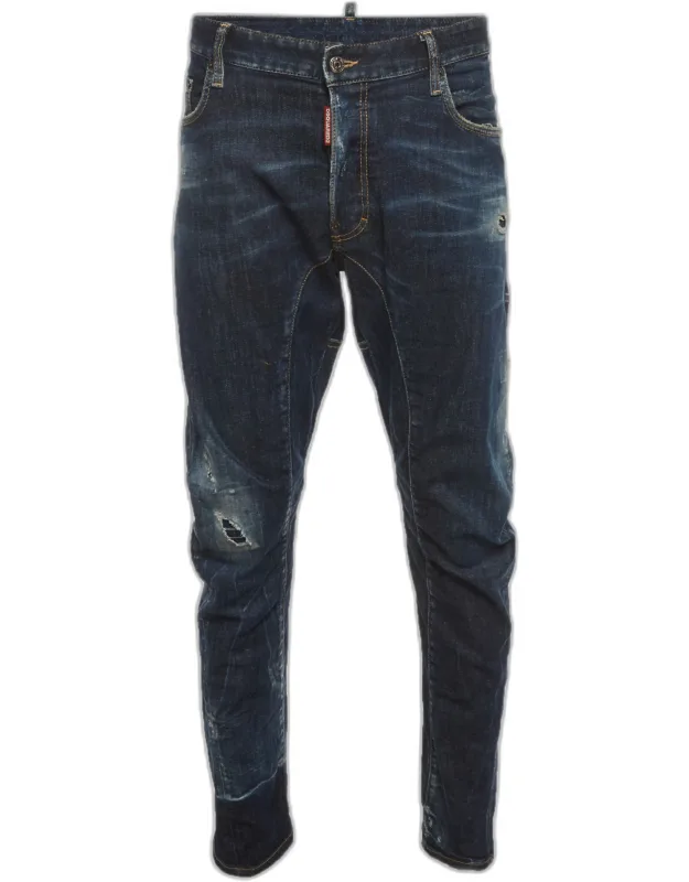 Distressed Slim Fit Denim Jeans