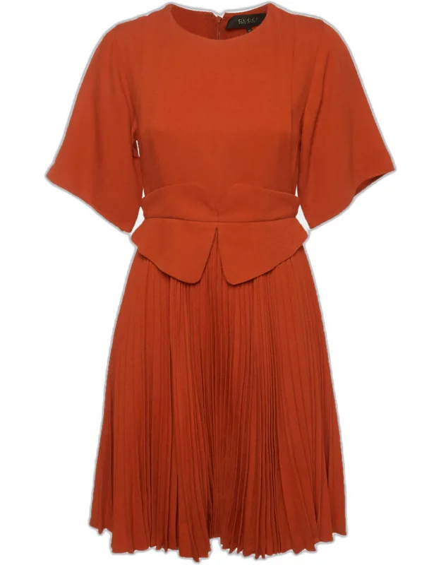 Sateen Plisse Dress