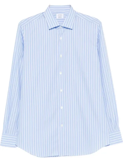 Striped Shirt Long Sleeves Point Collar