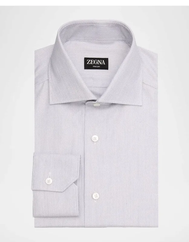 Micro-dot Cotton Dress Shirt
