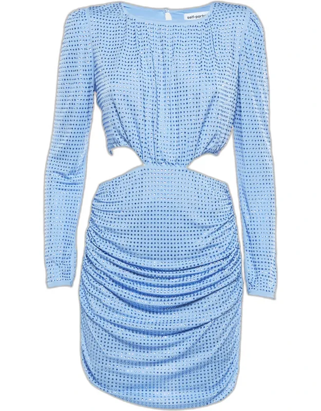 Embellished Jersey Cut Out Mini Dress
