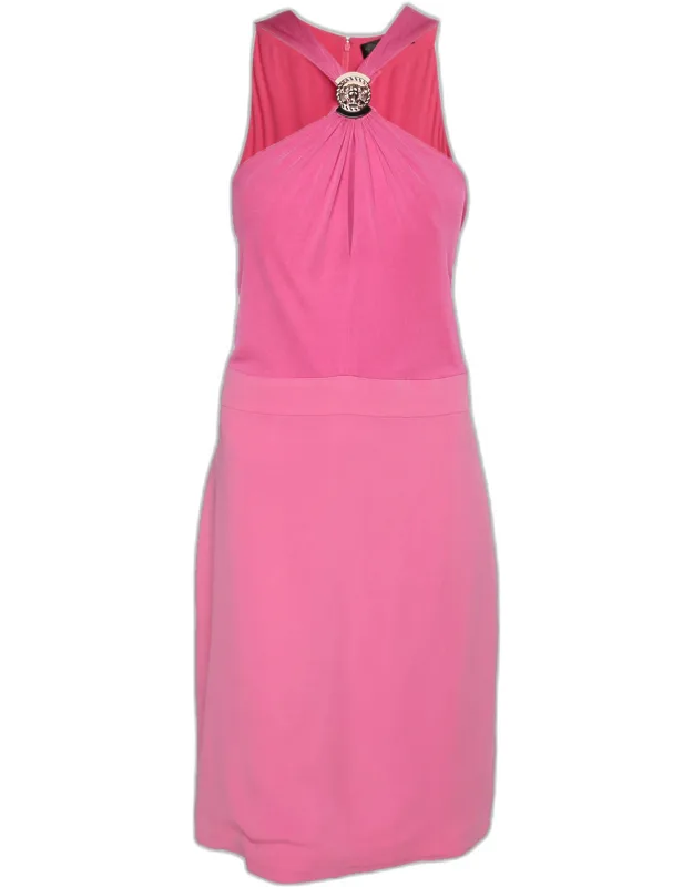 Stretch Crepe Halter Neck Midi Dress