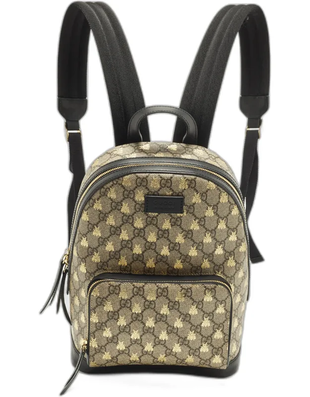 Day Bees Small Canvas And Leather Backpack