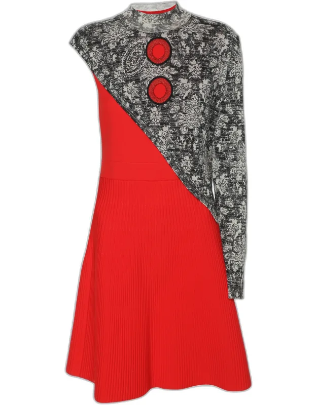 Jersey And Rib Knit Midi Dress