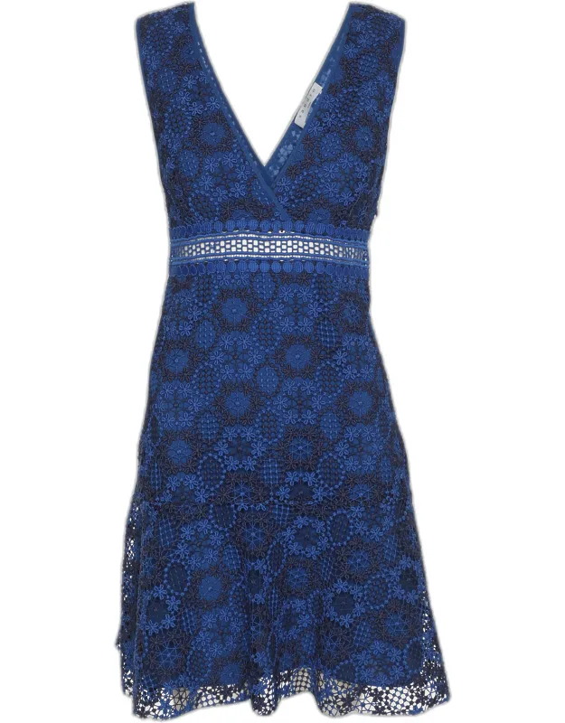 Lace Sleeveless Flared Mini Dress