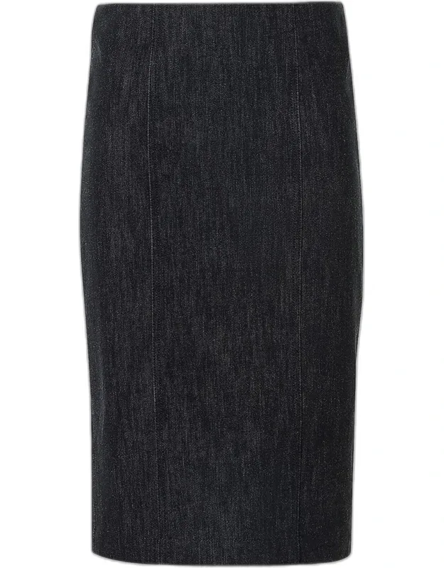 Denim Midi Pencil Skirt