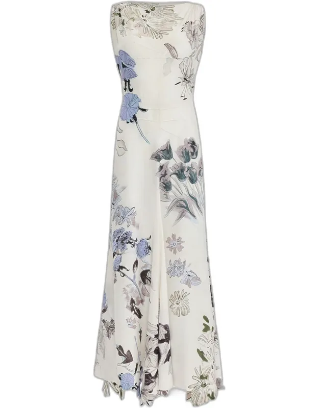 Floral Silk Midi Dress