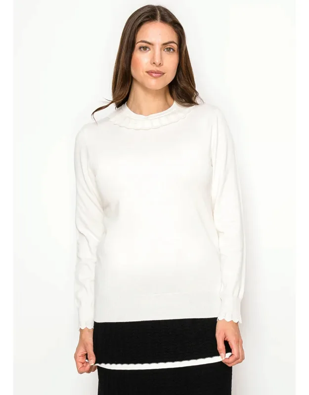 Elegant Crewneck Sweater With Detail