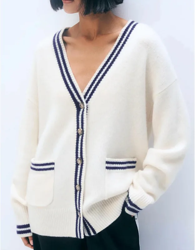 Cashmere Varsity Cardigan Sweater
