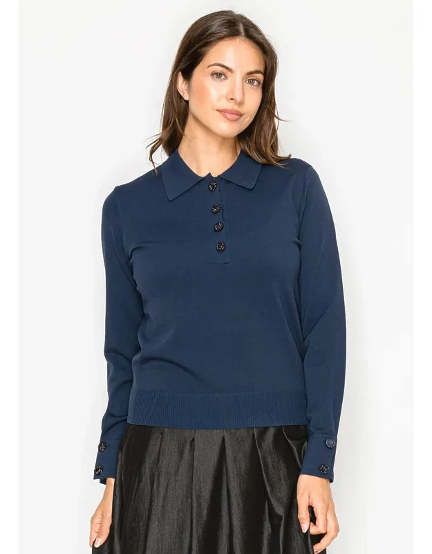 Knit Sweater With Polo Collar
