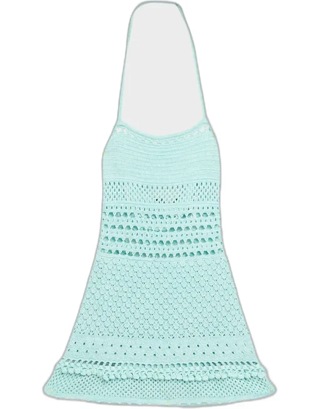 Crochet Halter Mini Dress