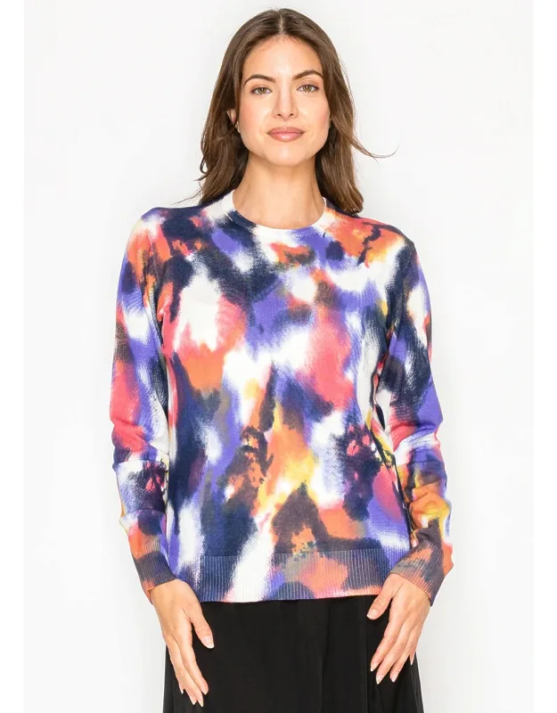 Abstract Print Knit Sweater
