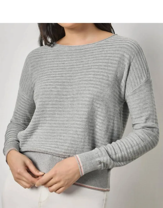 Tipped Hem Wide Neck Sweater