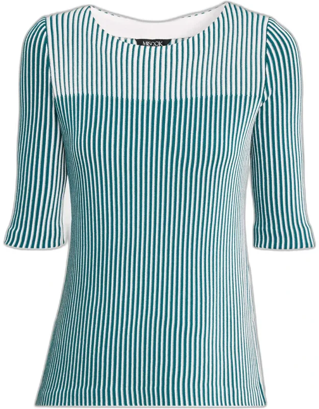 Two-tone Striped Knit Tunics