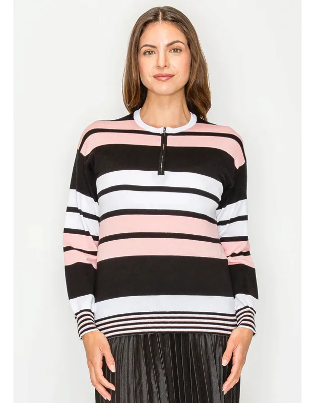 Stripe Zip Sweater