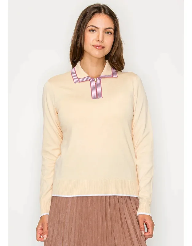 Soft Zip-neck Knit Sweater