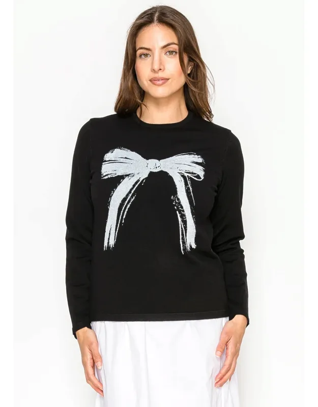 Bow Graphic Knit Sweater