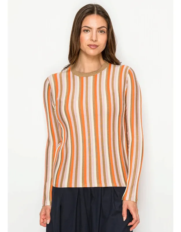 Vertical Stripe Knit Sweater