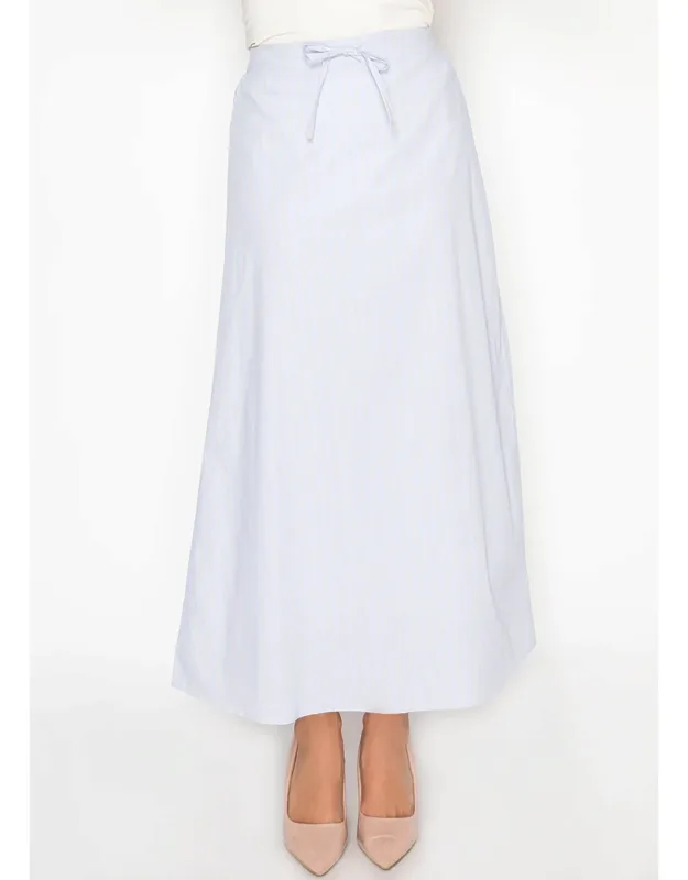 Cotton Stripe Skirt With Elasticated Drawstring