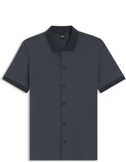 Regular-fit Shirt In Bubble-structure Cotton
