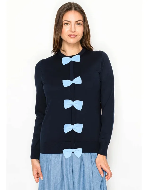 Long Sleeve Sweater With Bow Detail
