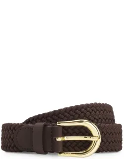 Woven Belt With Leather Trims