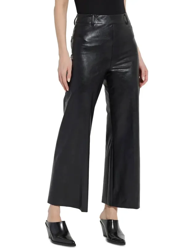 High Waist Faux Leather Wide Leg Pants