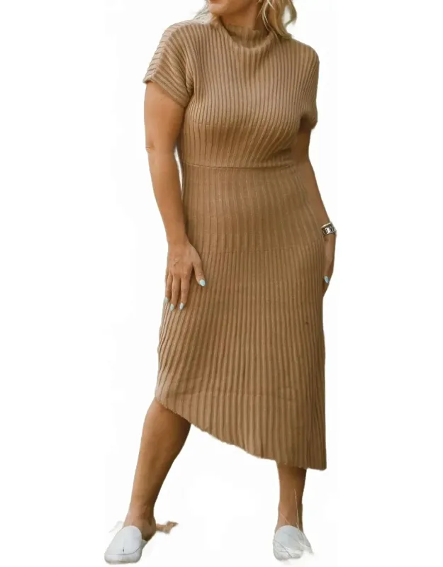 Asymmetrical Sweater Midi Dress