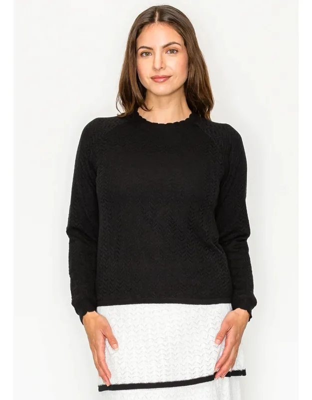 Textured Pullover - Chevron Knit