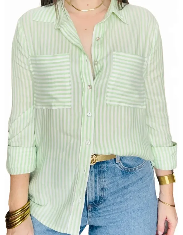 Button Up Stripe Top