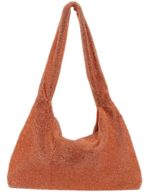 Rhinestone-embellished Triangular Shoulder Bag