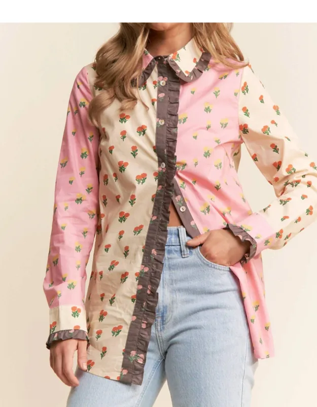 Printed Button-up Top
