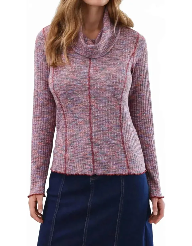 Liana Long Sleeve Cowl-neck Top