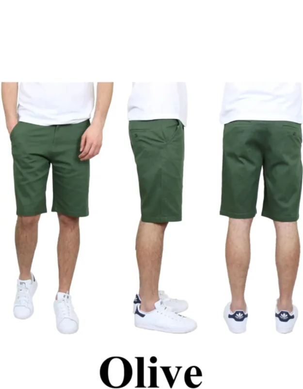 5-pocket Flat-front Slim-fit Stretch Chino Shorts