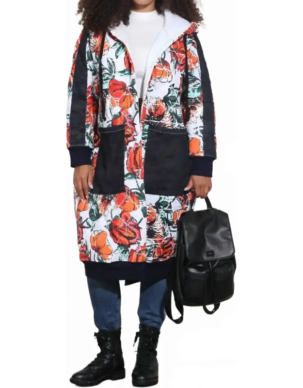 Floral Hooded Coat