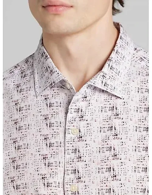 Abstract Grid 4-way Stretch Button Up Shirt