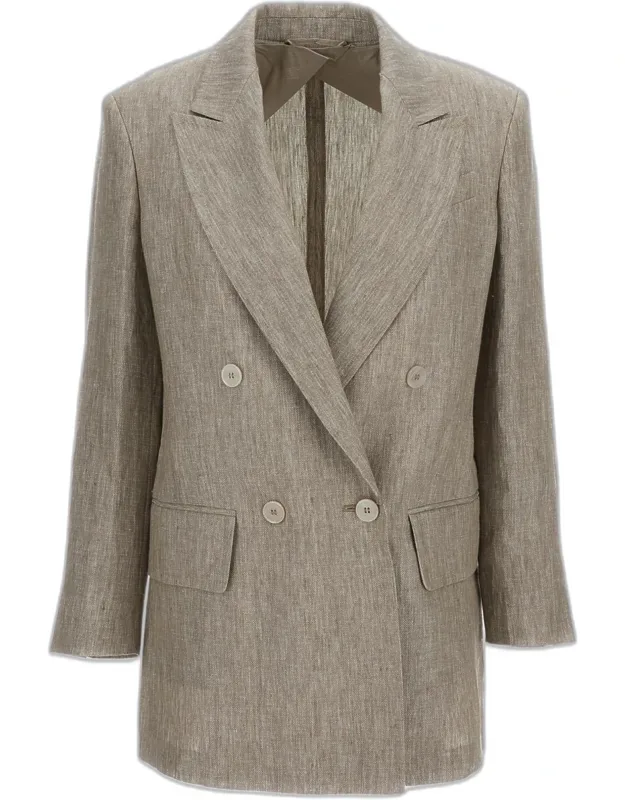 Olimpia Blazer Double-breasted Linen Melange