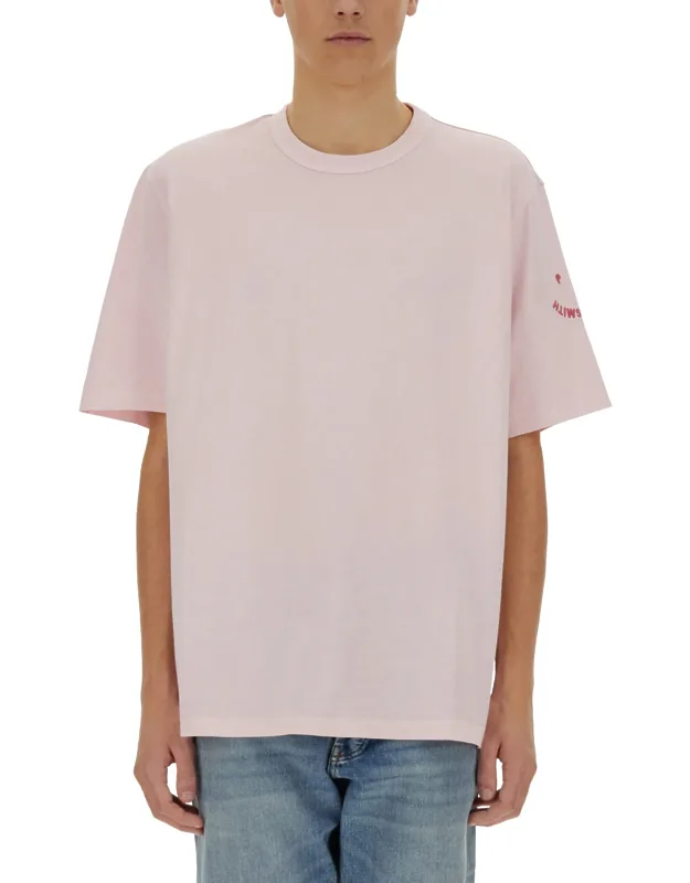 T-shirt With Embroidery Happy