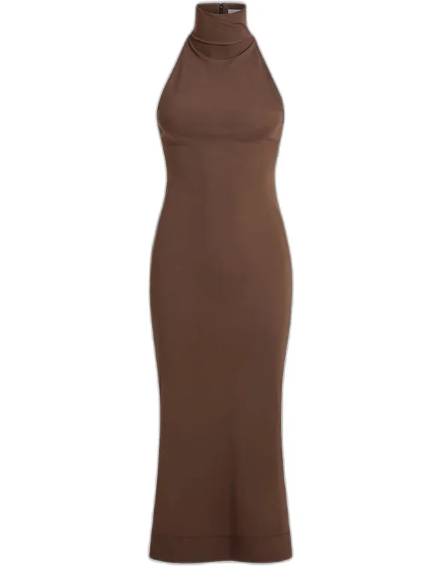 Covey High-neck Midi Dress