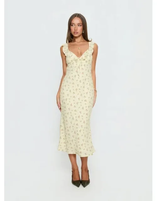 Frill V Neck Maxi Dress